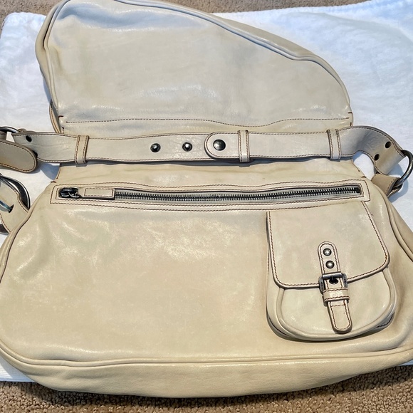 🗝️Christian Dior Gaucho Double Saddle Bag In Cream With Brown Trim🗝️ - Picture 6 of 11